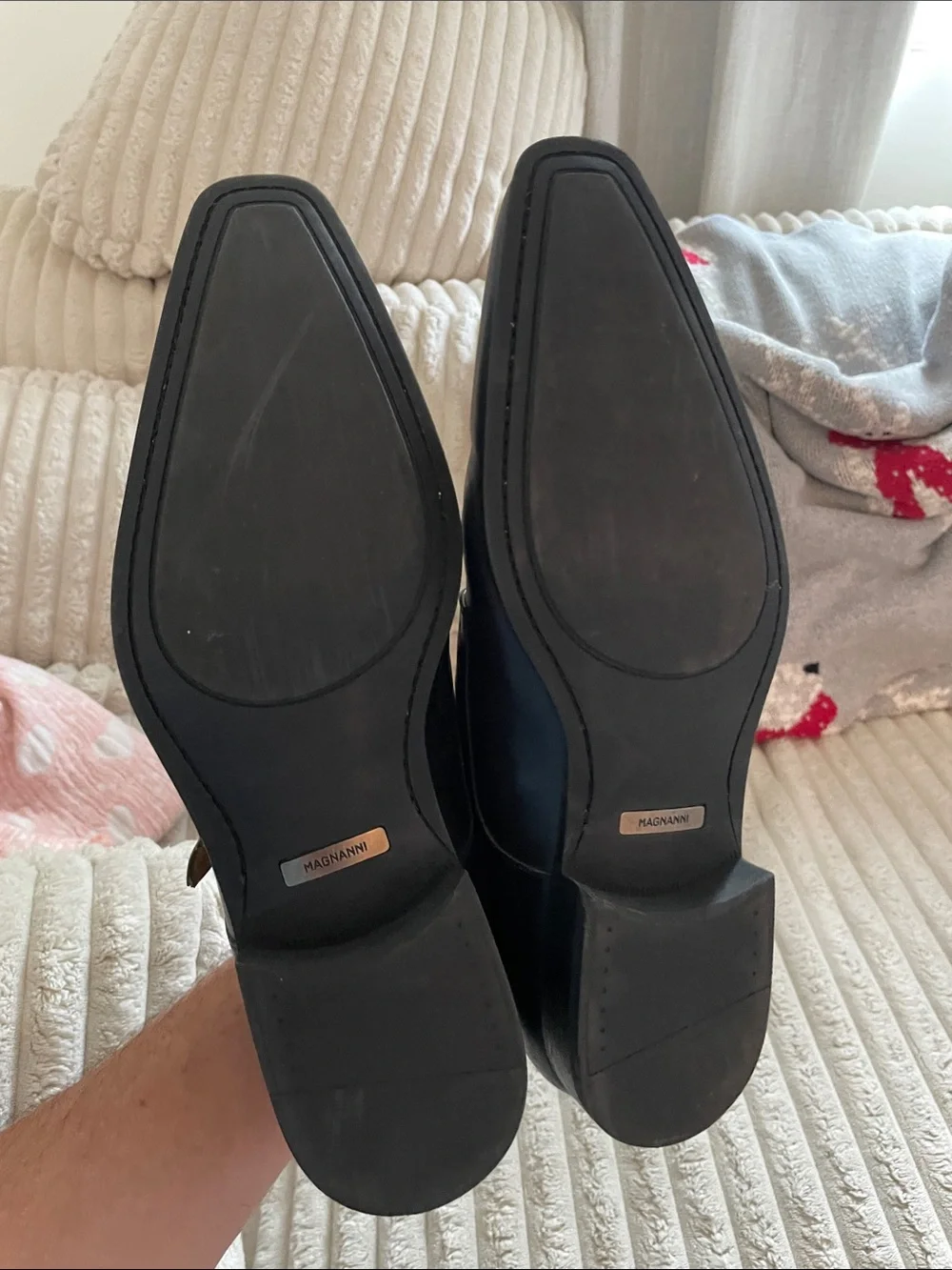 Magnanni Black Leather Double Monk Strap Oxfords